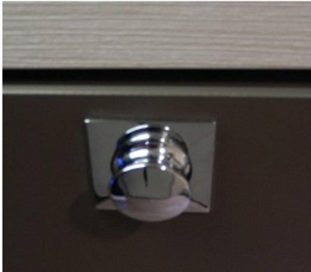 Bouton+quatre. pl.mini Pushlock mat chr. 2 pcs.