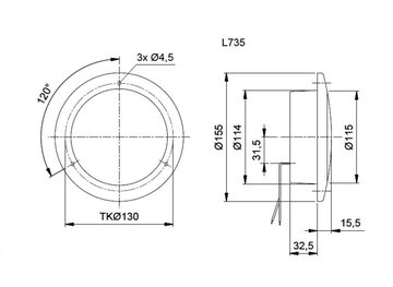 Feu antibrouillard avec r&eacute;flecteur LED S735