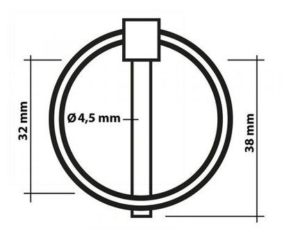 Borgpen 4,5mm met ring (2 stuks)