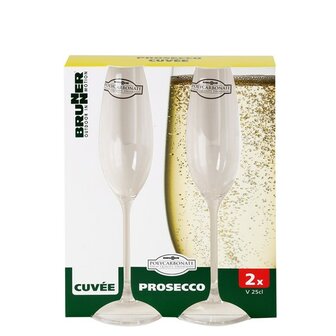 Verre &agrave; Prosecco 25cl 2 pi&egrave;ces - Cuve Brunner