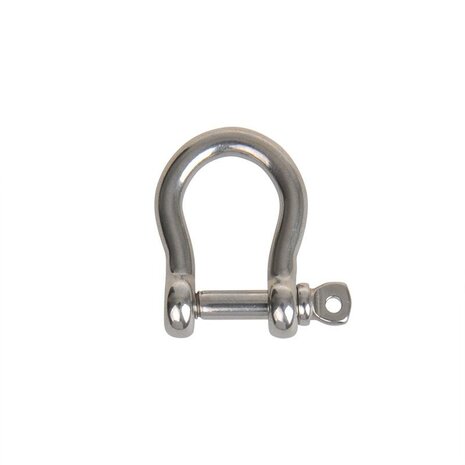 Manille de harpe courte 6mm, A4 acier inoxydable AISI 316, 1.500 daN