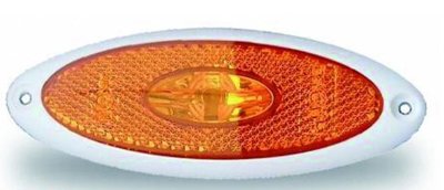 Largeur lumière orange ovale blanc cadre LED